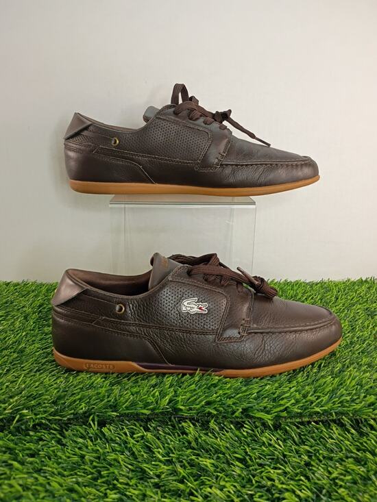 Lacoste Dreyfus Boat Shoe Chocolate Brown Leather Men\'s Size 10 main image 13